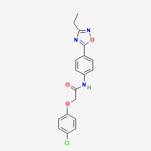 molecular formula C18H16ClN3O3 B7714909 2-(4-chlorophenoxy)-N-(4-(3-ethyl-1,2,4-oxadiazol-5-yl)phenyl)acetamide 