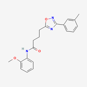 molecular formula C20H21N3O3 B7714926 N-(2-methoxyphenyl)-4-(3-(m-tolyl)-1,2,4-oxadiazol-5-yl)butanamide 
