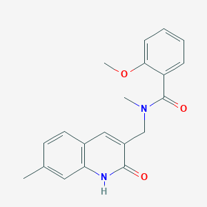 molecular formula C20H20N2O3 B7714941 N-((2-hydroxy-7-methylquinolin-3-yl)methyl)-2-methoxy-N-methylbenzamide 