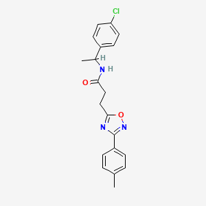 molecular formula C20H20ClN3O2 B7714942 N-(1-(4-chlorophenyl)ethyl)-3-(3-(p-tolyl)-1,2,4-oxadiazol-5-yl)propanamide 
