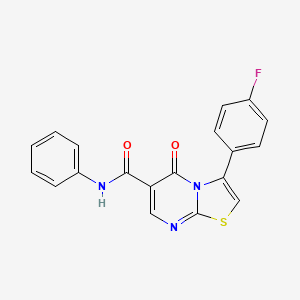 molecular formula C19H12FN3O2S B7714948 N-(2-methoxy-5-methylphenyl)-3-(3-methoxyphenyl)-5-oxo-5H-[1,3]thiazolo[3,2-a]pyrimidine-6-carboxamide 