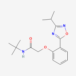 molecular formula C17H23N3O3 B7714958 N-(tert-butyl)-2-(2-(3-isopropyl-1,2,4-oxadiazol-5-yl)phenoxy)acetamide 