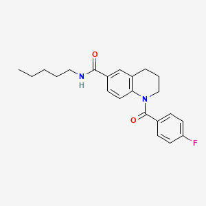molecular formula C22H25FN2O2 B7714964 1-(4-fluorobenzoyl)-N-pentyl-1,2,3,4-tetrahydroquinoline-6-carboxamide 