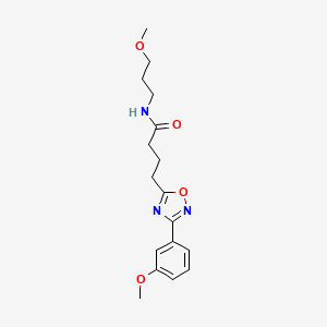 molecular formula C17H23N3O4 B7714986 4-(3-(3-methoxyphenyl)-1,2,4-oxadiazol-5-yl)-N-(3-methoxypropyl)butanamide 