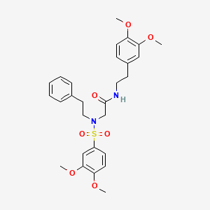 molecular formula C28H34N2O7S B7714991 2-(3,4-dimethoxy-N-phenethylphenylsulfonamido)-N-(3,4-dimethoxyphenethyl)acetamide 