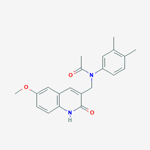 N-(3,4-dimethylphenyl)-N-((2-hydroxy-6-methoxyquinolin-3-yl)methyl)acetamide