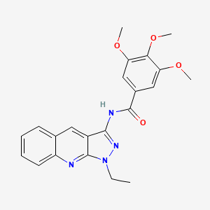 molecular formula C22H22N4O4 B7715009 N-(1-ethyl-1H-pyrazolo[3,4-b]quinolin-3-yl)-3,4,5-trimethoxybenzamide 