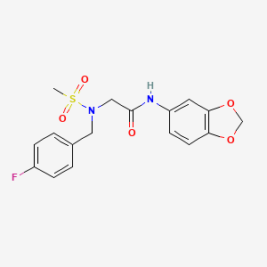 molecular formula C17H17FN2O5S B7715016 N-(3-acetylphenyl)-2-{N-[(4-fluorophenyl)methyl]methanesulfonamido}acetamide 