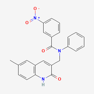 molecular formula C24H19N3O4 B7715020 N-((2-hydroxy-6-methylquinolin-3-yl)methyl)-3-nitro-N-phenylbenzamide 