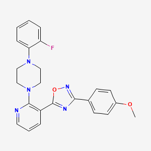 molecular formula C24H22FN5O2 B7715024 5-(2-(4-(2-fluorophenyl)piperazin-1-yl)pyridin-3-yl)-3-(4-methoxyphenyl)-1,2,4-oxadiazole 