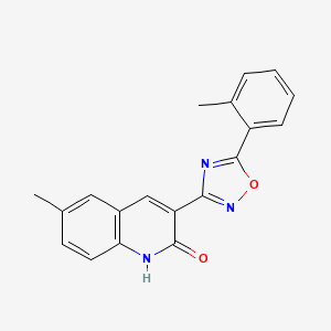 molecular formula C19H15N3O2 B7715042 6-methyl-3-(5-(o-tolyl)-1,2,4-oxadiazol-3-yl)quinolin-2-ol 