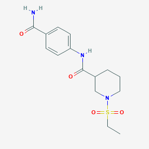 molecular formula C15H21N3O4S B7715046 N-(4-Carbamoylphenyl)-1-ethylsulfonylpiperidine-3-carboxamide CAS No. 948006-10-8