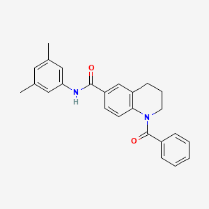 molecular formula C25H24N2O2 B7715050 2-(N-cyclohexylbenzenesulfonamido)-N-(1-phenylethyl)acetamide 