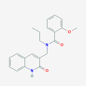 molecular formula C21H22N2O3 B7715069 N-((2-hydroxyquinolin-3-yl)methyl)-2-methoxy-N-propylbenzamide 