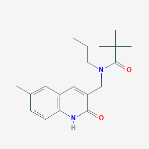 molecular formula C19H26N2O2 B7715081 N-((2-hydroxy-6-methylquinolin-3-yl)methyl)-N-propylpivalamide 