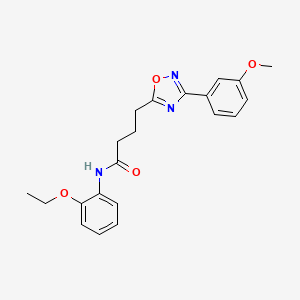 molecular formula C21H23N3O4 B7715086 N-(2-ethoxyphenyl)-4-(3-(3-methoxyphenyl)-1,2,4-oxadiazol-5-yl)butanamide 