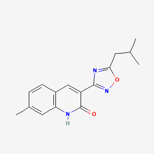 molecular formula C16H17N3O2 B7715105 3-(5-isobutyl-1,2,4-oxadiazol-3-yl)-7-methylquinolin-2-ol 