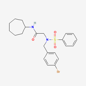 molecular formula C22H27BrN2O3S B7715114 2-{N-[(4-bromophenyl)methyl]benzenesulfonamido}-N-(4-ethylphenyl)acetamide 