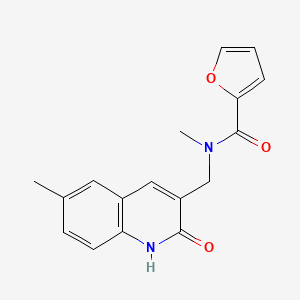 molecular formula C17H16N2O3 B7715133 N-((2-hydroxy-6-methylquinolin-3-yl)methyl)-N-methylfuran-2-carboxamide 