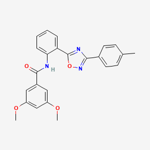 molecular formula C24H21N3O4 B7715148 3,5-dimethoxy-N-(2-(3-(p-tolyl)-1,2,4-oxadiazol-5-yl)phenyl)benzamide 