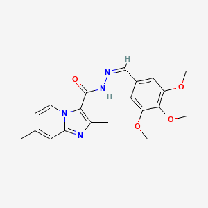 molecular formula C20H22N4O4 B7715157 (Z)-2,7-dimethyl-N'-(3,4,5-trimethoxybenzylidene)imidazo[1,2-a]pyridine-3-carbohydrazide 
