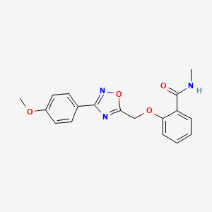 molecular formula C18H17N3O4 B7715168 2-((3-(4-methoxyphenyl)-1,2,4-oxadiazol-5-yl)methoxy)-N-methylbenzamide 
