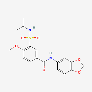 molecular formula C18H20N2O6S B7715218 1-(5-chloro-2-ethoxybenzenesulfonyl)piperidine-3-carboxamide 