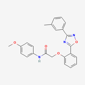 molecular formula C24H21N3O4 B7715221 N-(4-methoxyphenyl)-2-(2-(3-(m-tolyl)-1,2,4-oxadiazol-5-yl)phenoxy)acetamide 