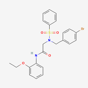molecular formula C23H23BrN2O4S B7715234 N-[4-(benzyloxy)phenyl]-2-{N-[(4-bromophenyl)methyl]benzenesulfonamido}acetamide 