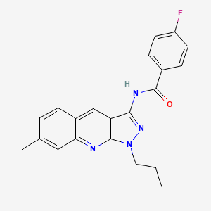 4-fluoro-N-(7-methyl-1-propyl-1H-pyrazolo[3,4-b]quinolin-3-yl)benzamide