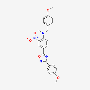 N-(4-methoxybenzyl)-4-(3-(4-methoxyphenyl)-1,2,4-oxadiazol-5-yl)-N-methyl-2-nitroaniline