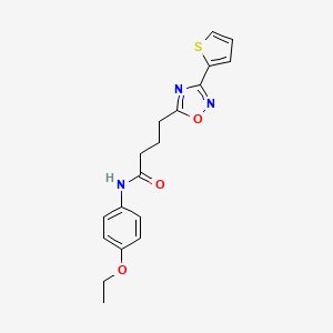 molecular formula C18H19N3O3S B7715251 N-(4-ethoxyphenyl)-4-(3-(thiophen-2-yl)-1,2,4-oxadiazol-5-yl)butanamide 