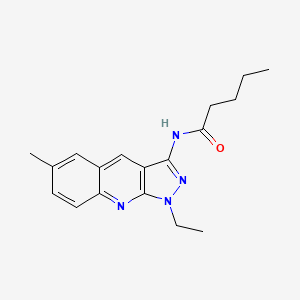 molecular formula C18H22N4O B7715253 N-(1-ethyl-6-methyl-1H-pyrazolo[3,4-b]quinolin-3-yl)pentanamide 