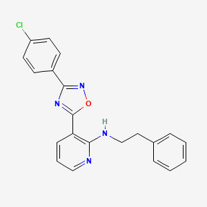 molecular formula C21H17ClN4O B7715277 3-(3-(4-chlorophenyl)-1,2,4-oxadiazol-5-yl)-N-phenethylpyridin-2-amine 