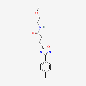 molecular formula C15H19N3O3 B7715284 N-(2-methoxyethyl)-3-(3-(p-tolyl)-1,2,4-oxadiazol-5-yl)propanamide 