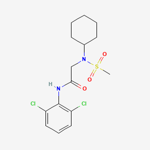 molecular formula C15H20Cl2N2O3S B7715285 N-cyclohexyl-N-[2-(morpholin-4-yl)-2-oxoethyl]methanesulfonamide 