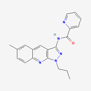 molecular formula C20H19N5O B7715298 N-(6-methyl-1-propyl-1H-pyrazolo[3,4-b]quinolin-3-yl)picolinamide 