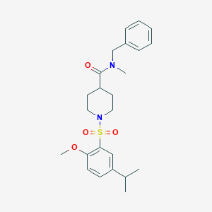 molecular formula C24H32N2O4S B7715310 N-benzyl-1-((5-isopropyl-2-methoxyphenyl)sulfonyl)-N-methylpiperidine-4-carboxamide 