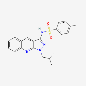 molecular formula C21H22N4O2S B7715321 N-(1-isobutyl-1H-pyrazolo[3,4-b]quinolin-3-yl)-4-methylbenzenesulfonamide 