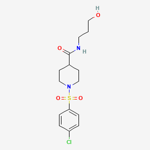 1-(4-chlorobenzenesulfonyl)-N-[3-(propan-2-yloxy)propyl]piperidine-4-carboxamide