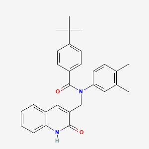 molecular formula C29H30N2O2 B7715342 4-(tert-butyl)-N-(3,4-dimethylphenyl)-N-((2-hydroxyquinolin-3-yl)methyl)benzamide 