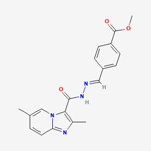 molecular formula C19H18N4O3 B7715352 (E)-methyl 4-((2-(2,6-dimethylimidazo[1,2-a]pyridine-3-carbonyl)hydrazono)methyl)benzoate 