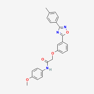 molecular formula C24H21N3O4 B7715354 N-(4-methoxyphenyl)-2-(3-(3-(p-tolyl)-1,2,4-oxadiazol-5-yl)phenoxy)acetamide 