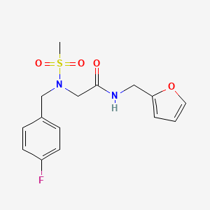 molecular formula C15H17FN2O4S B7715385 2-{N-[(4-fluorophenyl)methyl]methanesulfonamido}-N-(prop-2-en-1-yl)acetamide 
