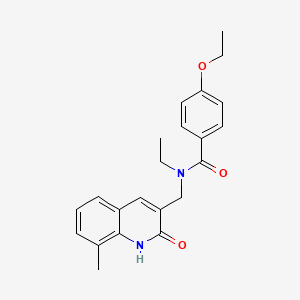 molecular formula C22H24N2O3 B7715386 4-ethoxy-N-ethyl-N-((2-hydroxy-8-methylquinolin-3-yl)methyl)benzamide 