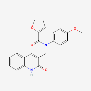 molecular formula C22H18N2O4 B7715413 N-((2-hydroxyquinolin-3-yl)methyl)-N-(4-methoxyphenyl)furan-2-carboxamide 