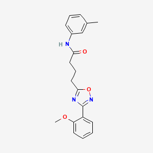 molecular formula C20H21N3O3 B7715415 4-(3-(2-methoxyphenyl)-1,2,4-oxadiazol-5-yl)-N-(m-tolyl)butanamide 