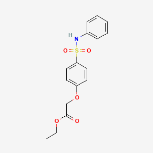 molecular formula C16H17NO5S B7715416 ethyl 2-(4-{[4-chloro-3-(trifluoromethyl)phenyl]sulfamoyl}phenoxy)acetate 