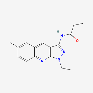 molecular formula C16H18N4O B7715417 N-(1-ethyl-6-methyl-1H-pyrazolo[3,4-b]quinolin-3-yl)propionamide 