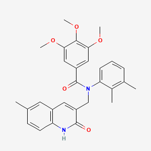 molecular formula C29H30N2O5 B7715429 N-(2,3-dimethylphenyl)-N-((2-hydroxy-6-methylquinolin-3-yl)methyl)-3,4,5-trimethoxybenzamide 